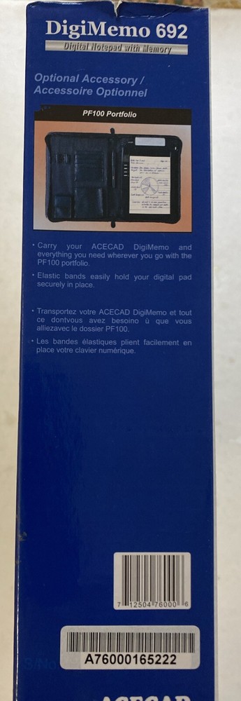 ACECAD DigiMemo 692 Digital Notepad Write On Paper e-Mail Factory Sealed