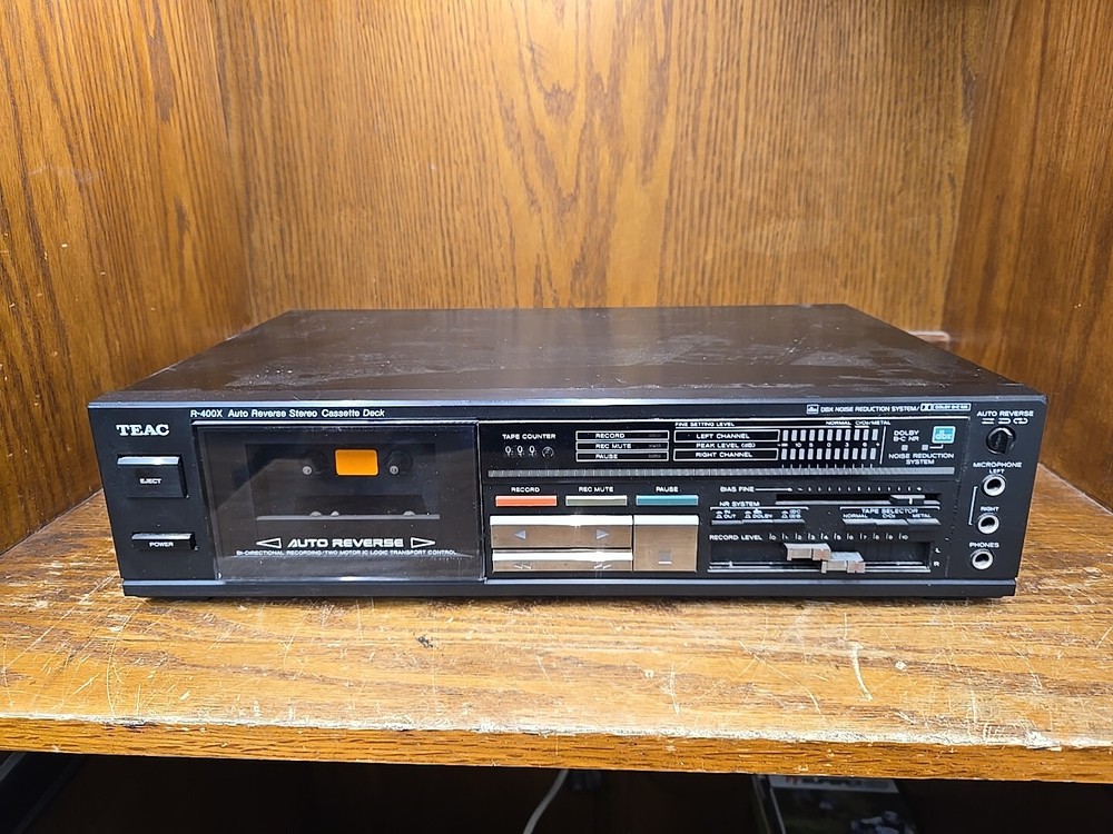 TEAC R-400X Auto Reverse Stereo Cassette Deck Black DBX Reduction System