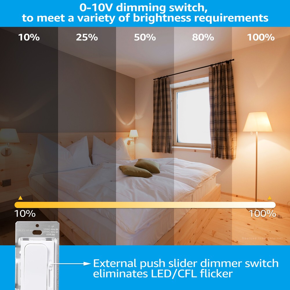 2-Pack 3-Way 0-10V Dimmer Switch 120/277V, Low Voltage Dimmer Light Switch
