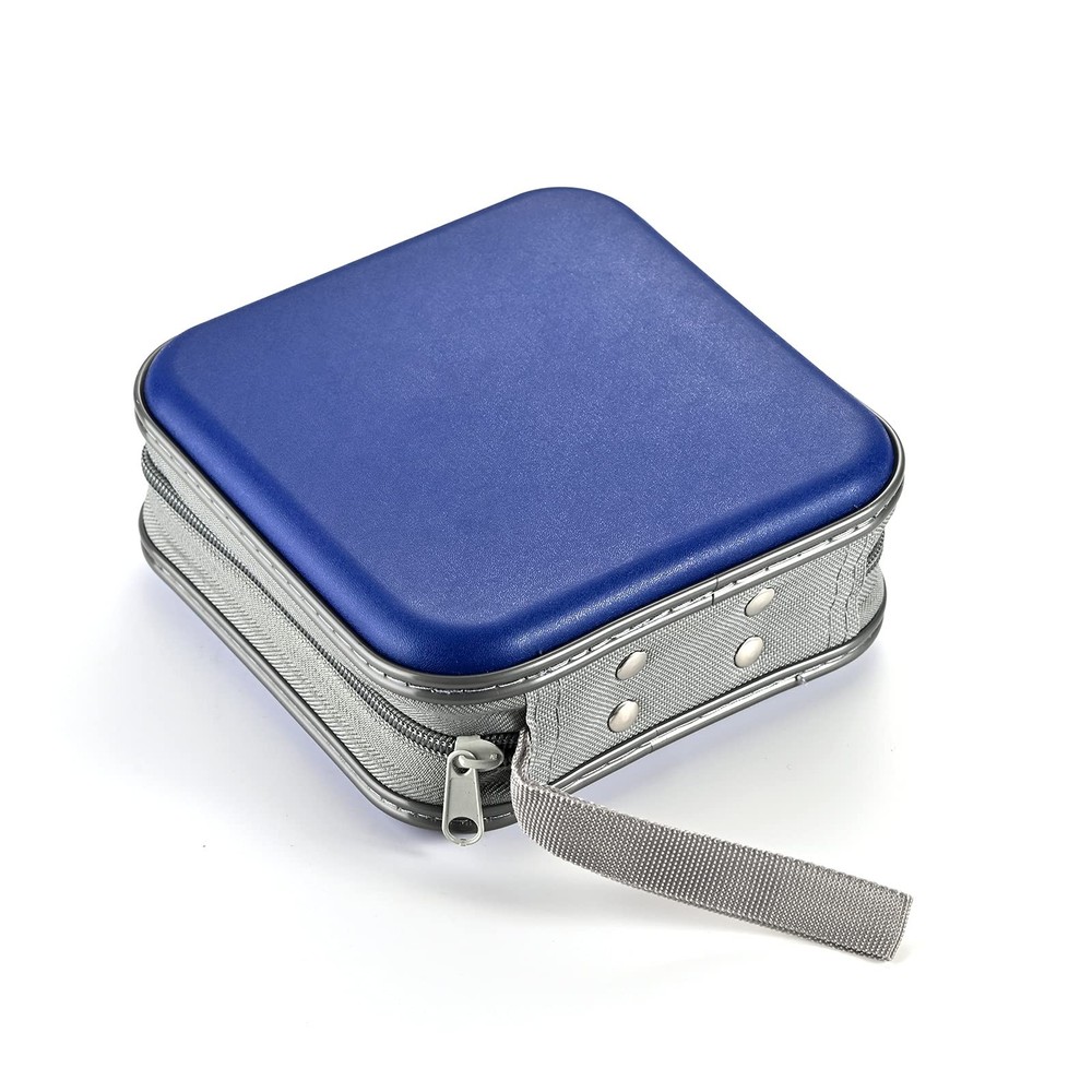 LIOVODE 48 Capacity CD/DVD Case, Portable CD Case Holder, 48 Capacity, Blue