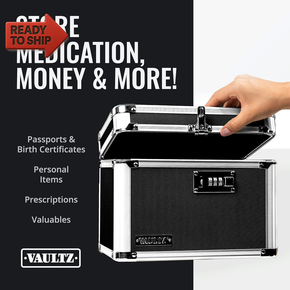 Vaultz Secure Security Lock Boxes - Safe Combination Lock Box, Storage for Docu