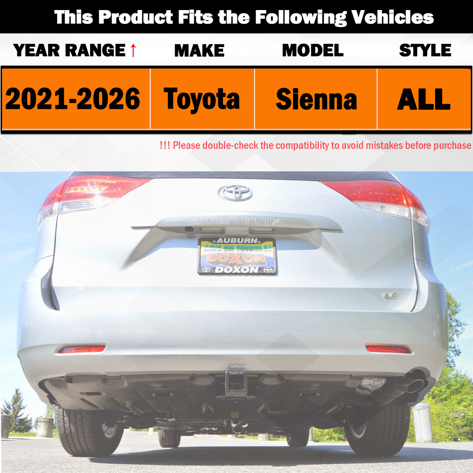 For Toyota Sienna 2021-2026 Vehicle end 4-Way Flat Trailer Hitch Wiring Harness