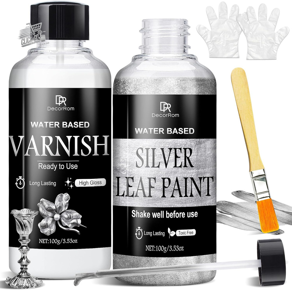 200ml Liquid Silver Paint - Super Shiny And Rapid Silver Leaf Effect Kit