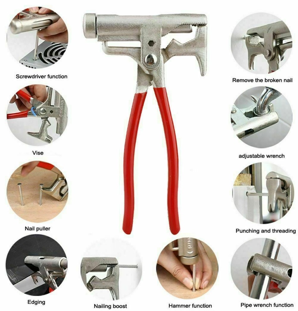 Multi-function Universal Hammer Screwdriver Nail Gun Pipe Pliers Wrench Clamps
