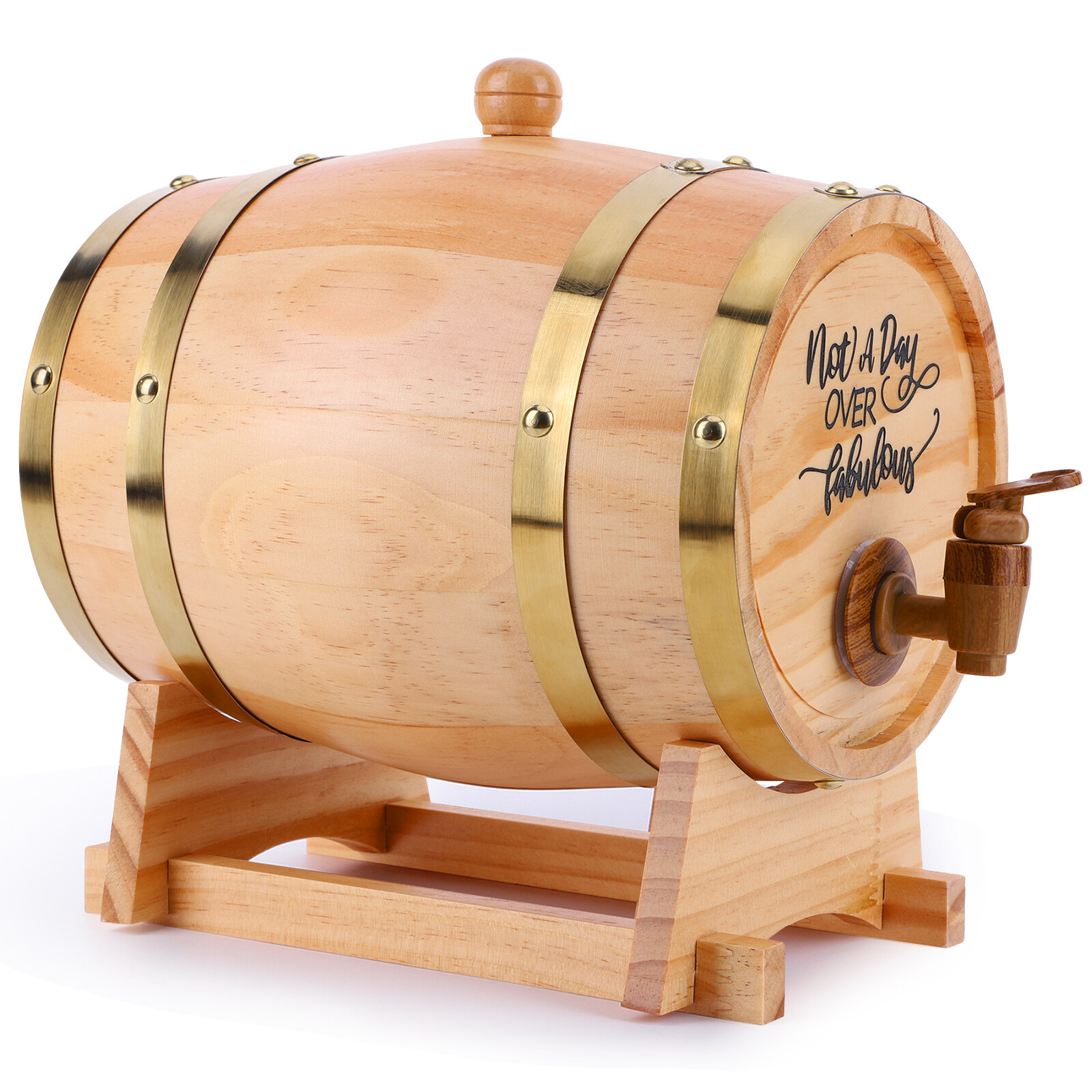 3 Liter Oak Aging Barrel with Stand, Bung, and Spigot - Age Cocktails, Bourbon
