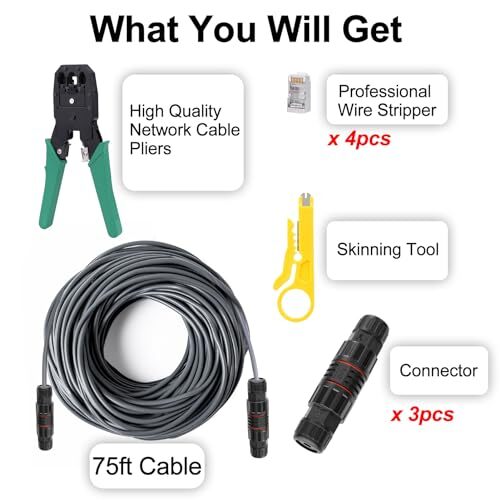 75ft Extension Cable Compatible with Starlink, Extend&Repair Mounting