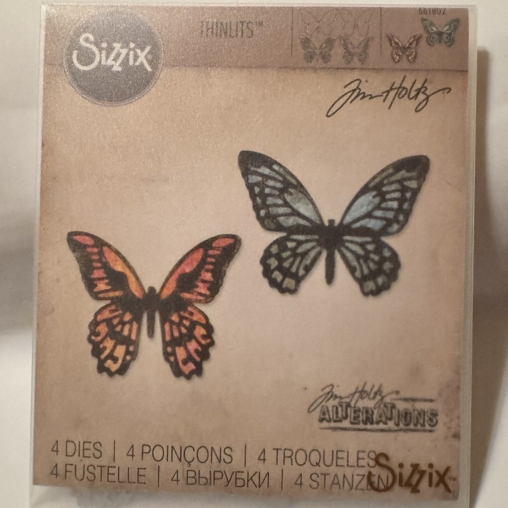 Sizzix Thinlits Dies By Tim Holtz  Mini Detailed Butterflies  4pcs