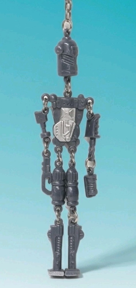 Vintage Sci-Fi 1970s/80s 5" Dangling Plastic Robot Keychain