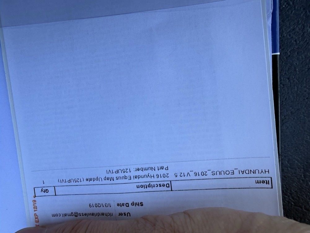 2016 HYUNDAI Equus NAVIGATION MAP Update 125UP1Vl