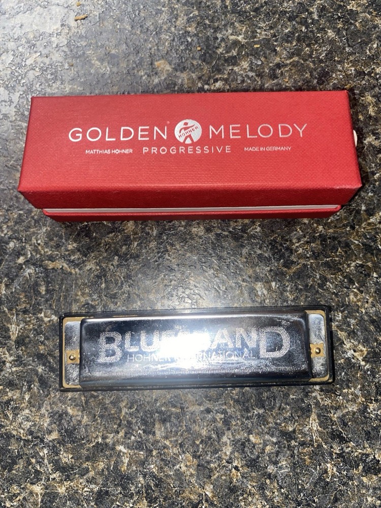 HOHNER Diatonic Harmonica Black Silver Metal Plastic Round Hole with Case