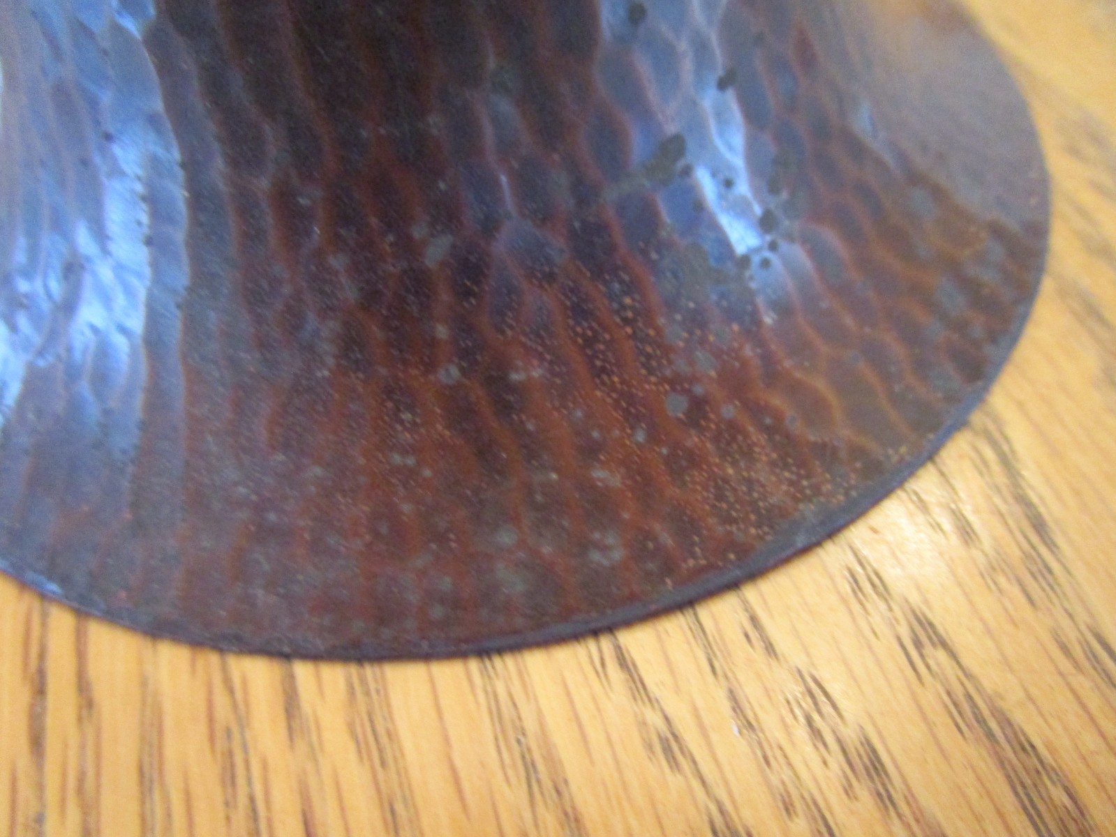 Vtg Inkwell ROYCROFT Signed Ink Well w Lid Arts Crafts Mission Hammered Copper