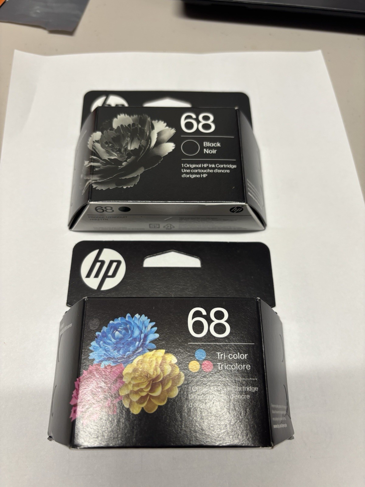 HP 68 2-Pack Black/Tri-color Ink Cartridge Combo, Exp 11/2026.