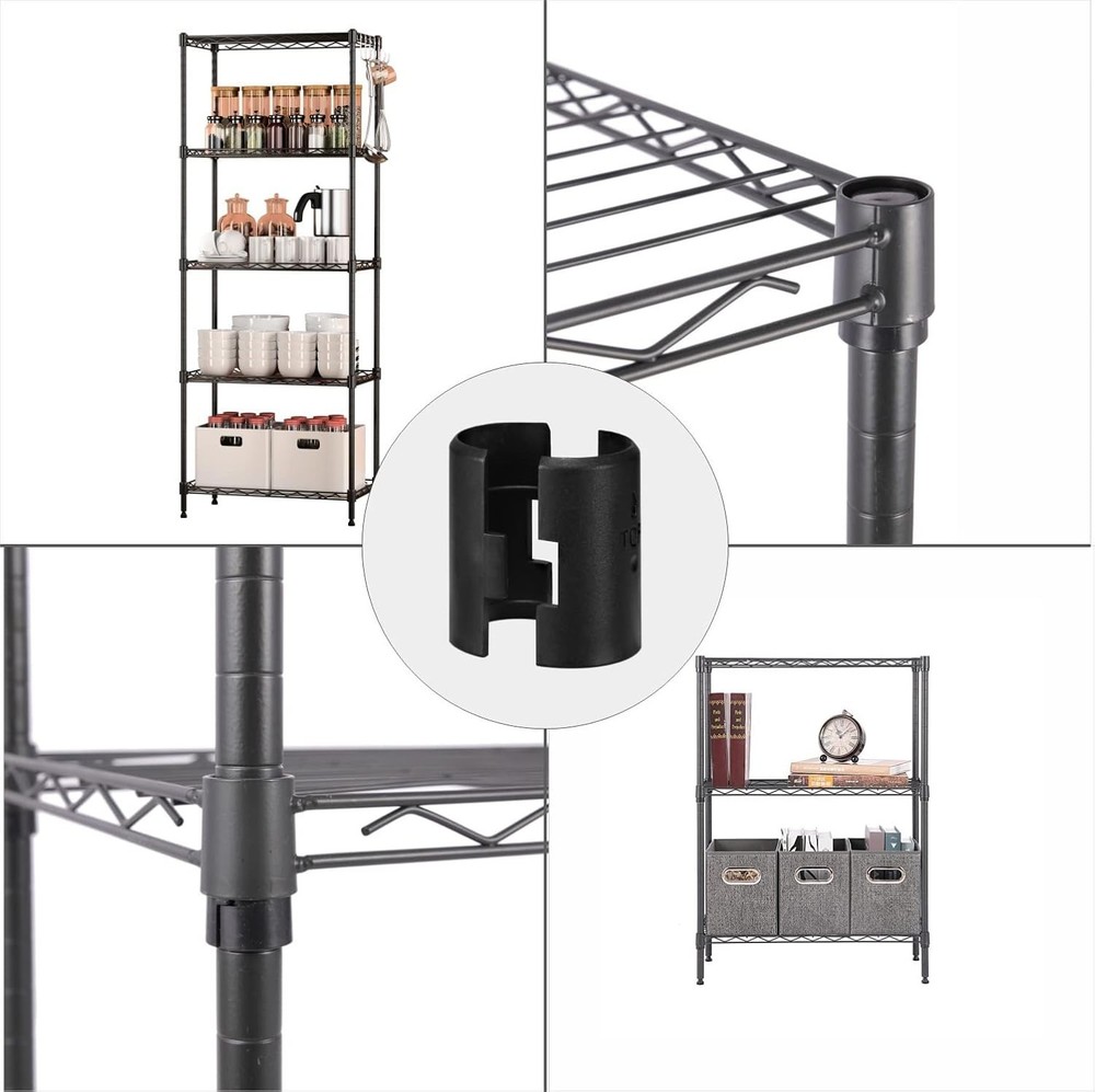 100 Durable Black Wire Shelf Clips for 25mm Posts - Easy Installation Solution