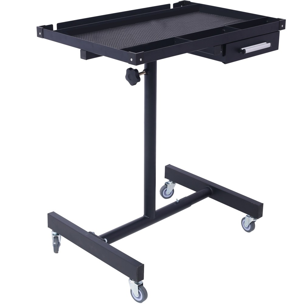 Heavy Duty Adjustable Work Table with Drawer, 220 lb Capacity, Portable