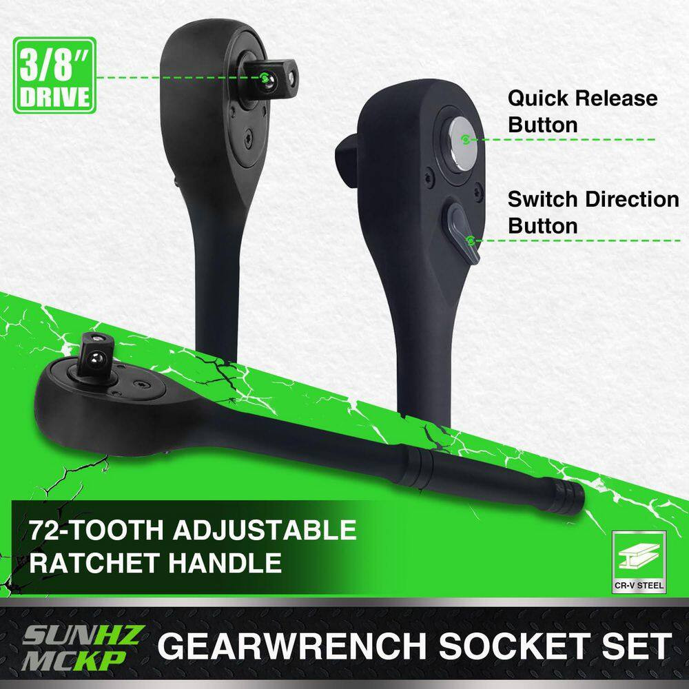 3/8 In. Drive Impact Socket Set 52-Piece