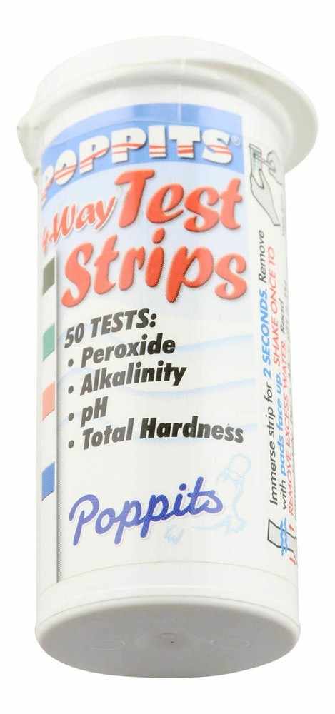 Spa Poppit Peroxsil 4 in 1 Pool & Spa Test Strips Peroxide PH Alkalinity TH Test