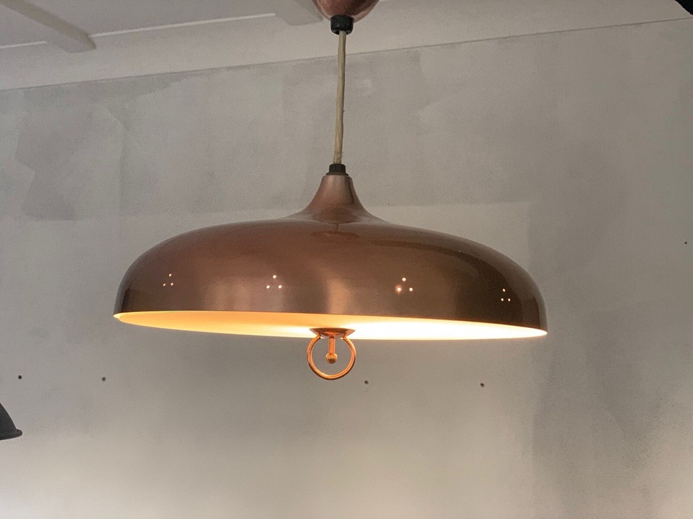 1960s Rise And Fall Copper Lamp