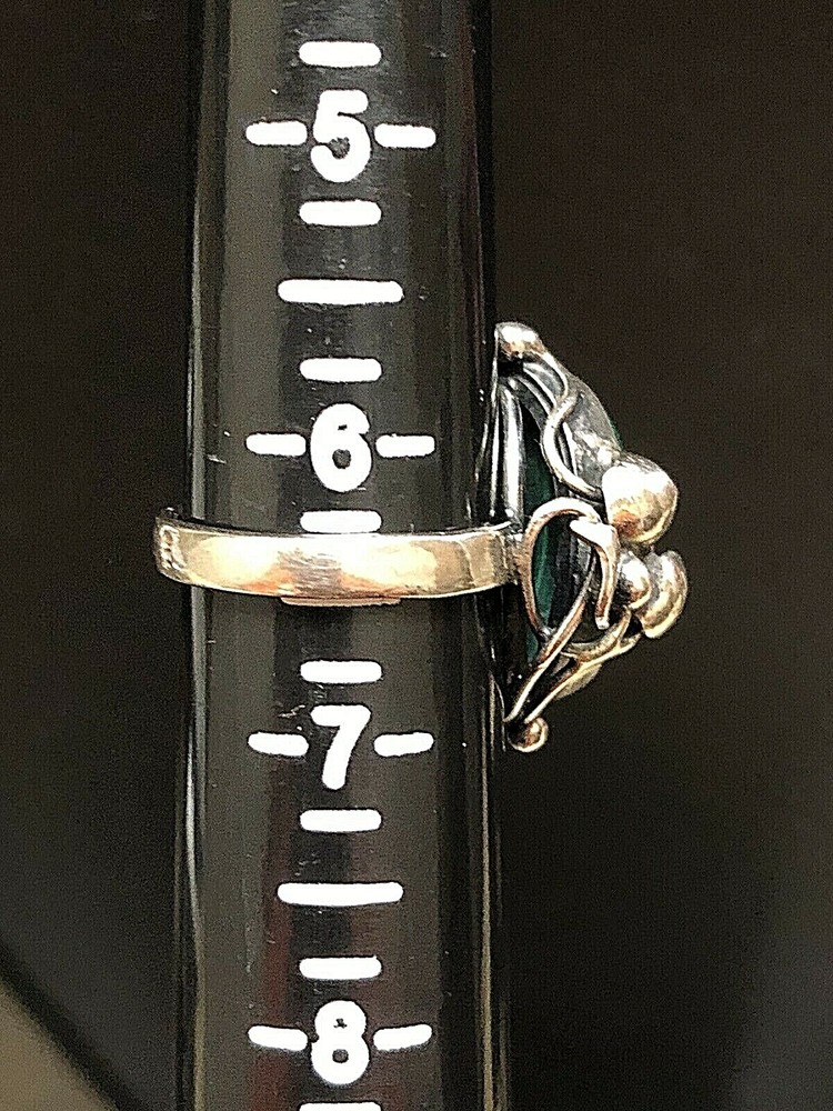 Malachite Sterling Silver Ring 6.5 (Artisan made)