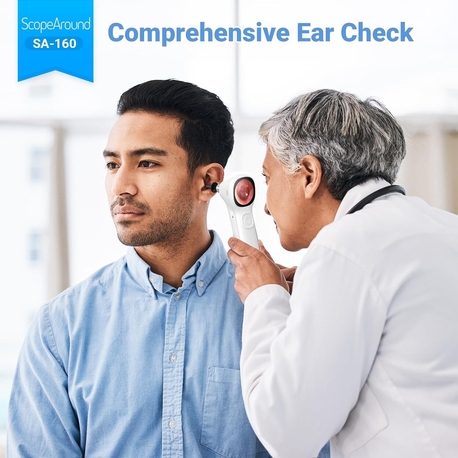 ScopeAround 3.9mm Ear Otoscope Camera with 1.45" IPS Screen Ear Wax Removal Tool