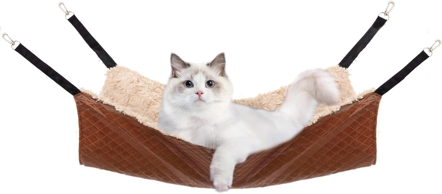 Cozy Medium Cat Hammock Bed - Lightweight & Machine Washable for Small Pets