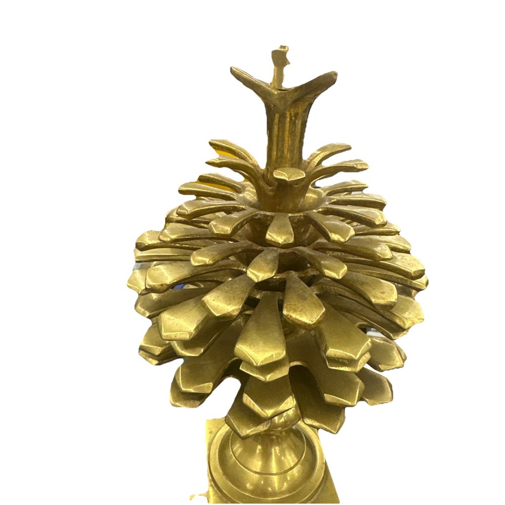 Vintage Solid Brass Pinecone Shape W/Base Table Lamp