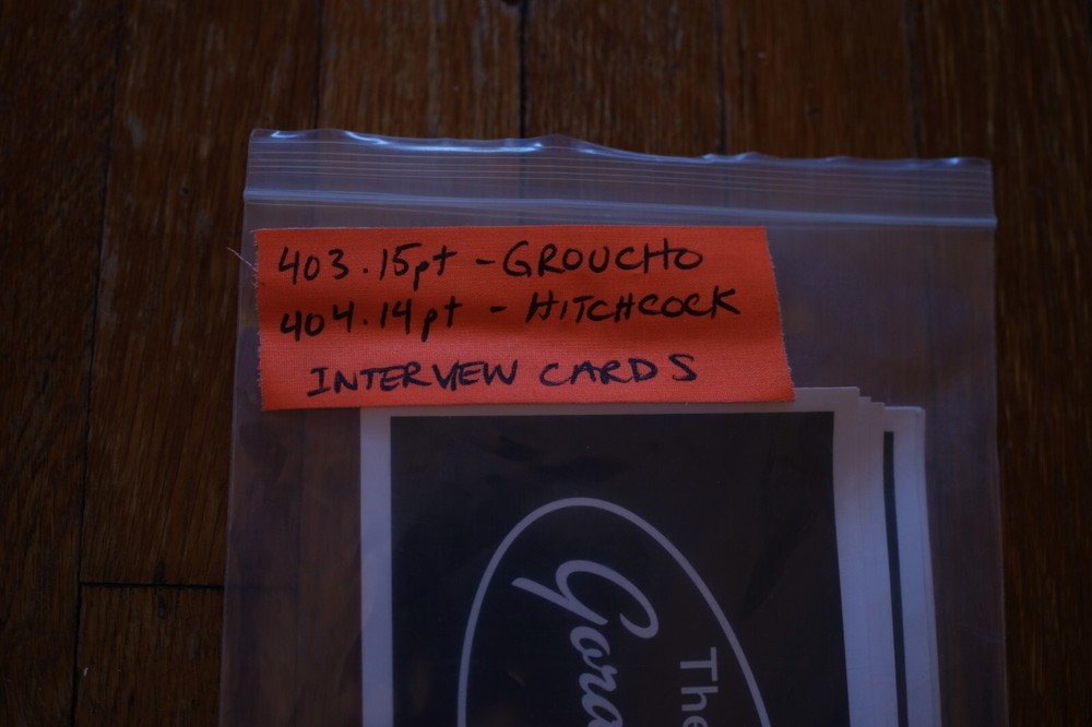 Marvelous Ms. Maisel Prop: Gordon Ford Show Interview Cards