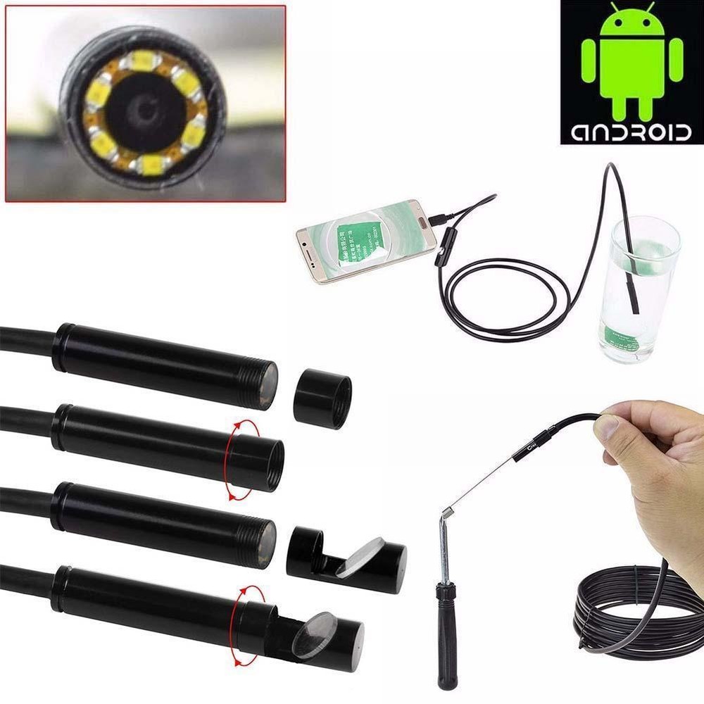 16.4FT Endoscope 7mm Borescope Snake Camera Scope Inspection USB For Android PC