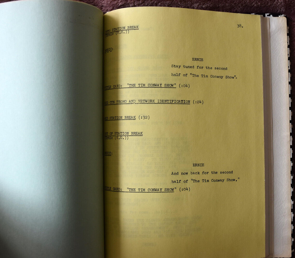 1978 The Tim Conway Show Original Script Screenplay First Draft