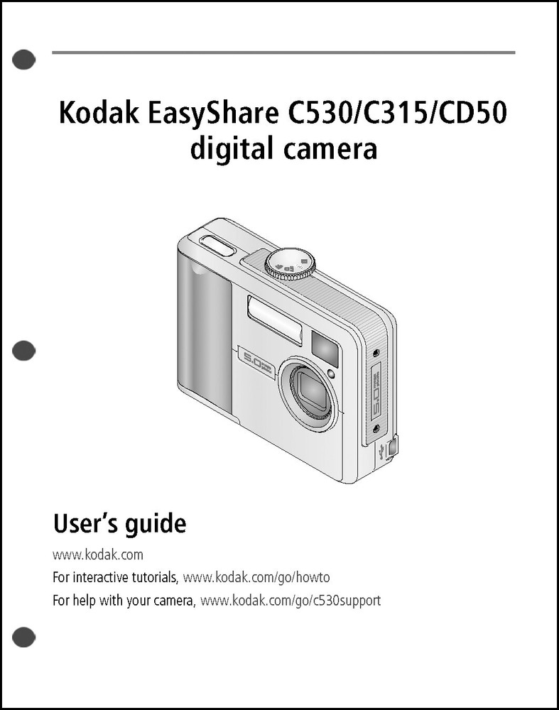 Kodak EasyShare C530 Digital Camera User Guide Instruction  Manual