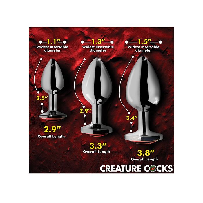 Creature Cocks Sinister Eyes Metal Butt Plug Set