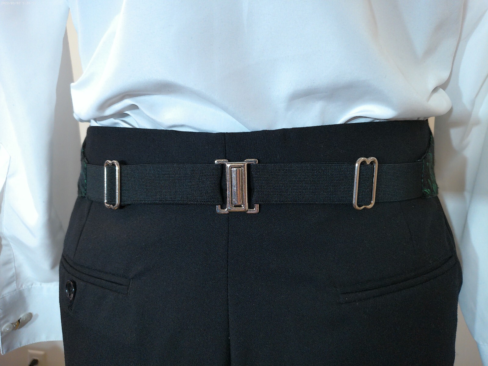 Blue (Feather Brite) Backless Vest w/ Pre Tied Bowtie & Pocket Square