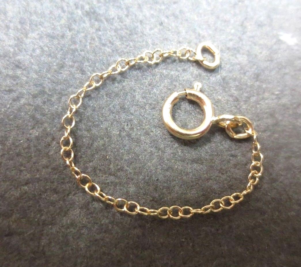 2.25" 14K Solid Y. Gold Safety Chain Extender 1.2 mm Width w/ 5mm Spring Clasp