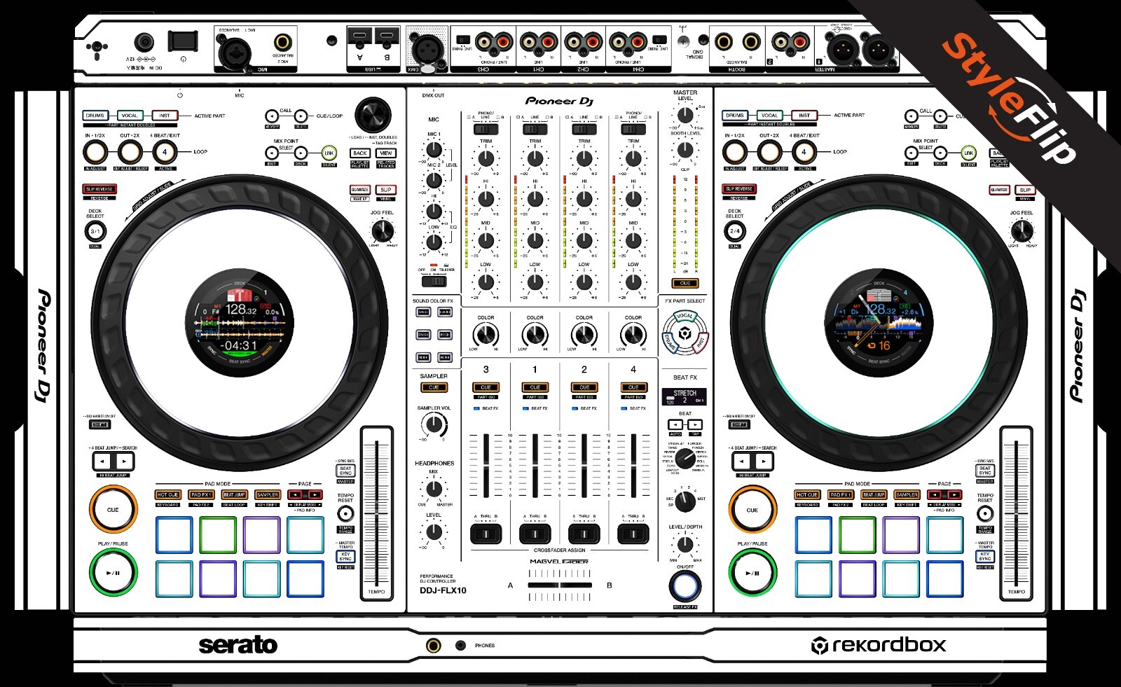 Pioneer DDJ-FLX10 Skin | White | Protective Decal | StyleFlip Skins