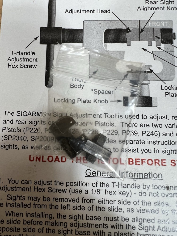 SIGARMS Sight Adjustment Tool USP097