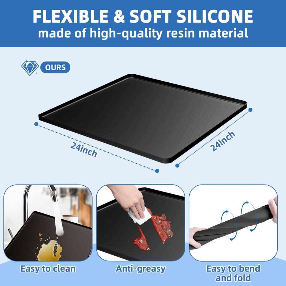 Mini Fridge Stand with Silicone Mat, Adjustable Refrigerator Stand with 4 Sta...