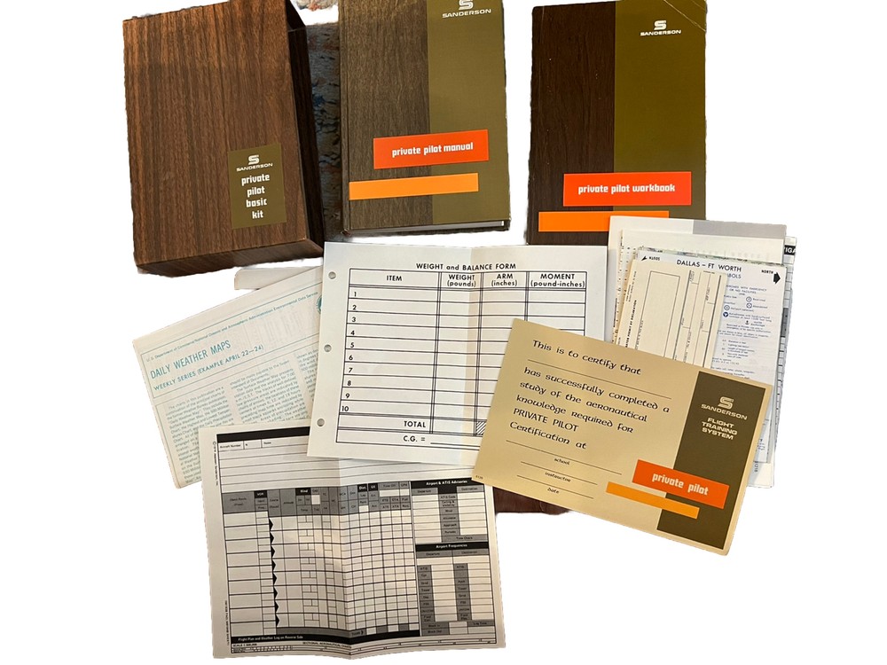 Vintage Jeppesen Sanderson Private Pilot Basic Kit Training Course Books