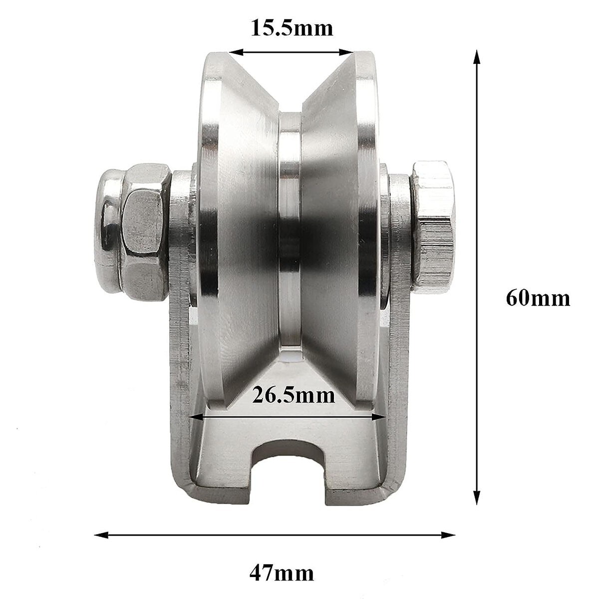 V Groove Pulley Wheel Steel Stainless Heavy Duty Detachable Cable Rope Wheel
