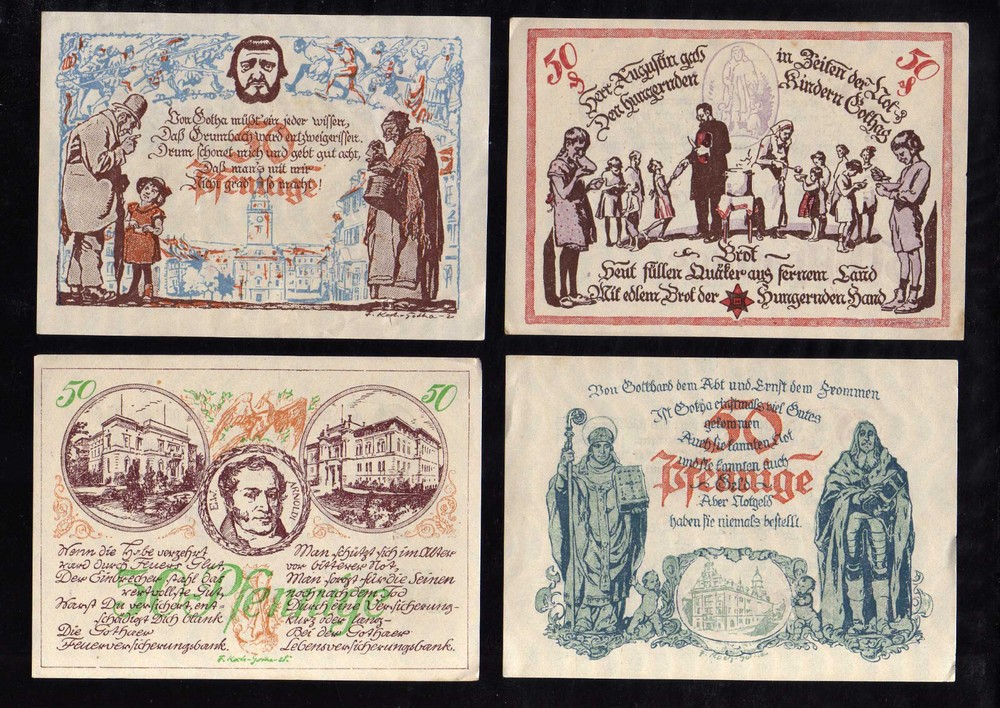 GOTHA - GERMANY NOTGELD  -  4 x  50 PFENNIG