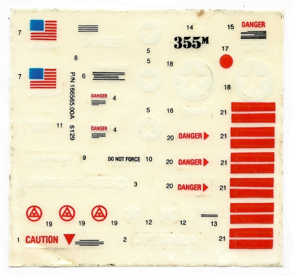 GI JOE AMMO DUMP UNIT ORIGINAL STICKER SHEET 1984