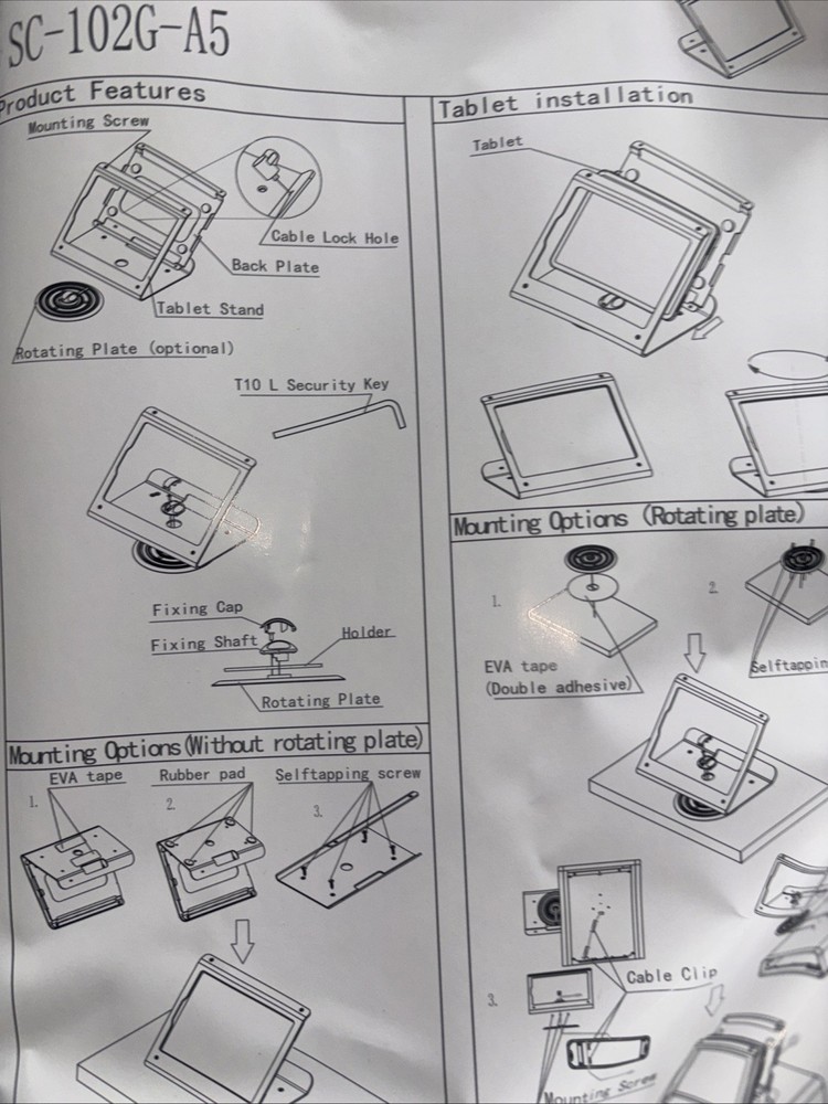 Beelta Tablet Stand model BSC102BX Black