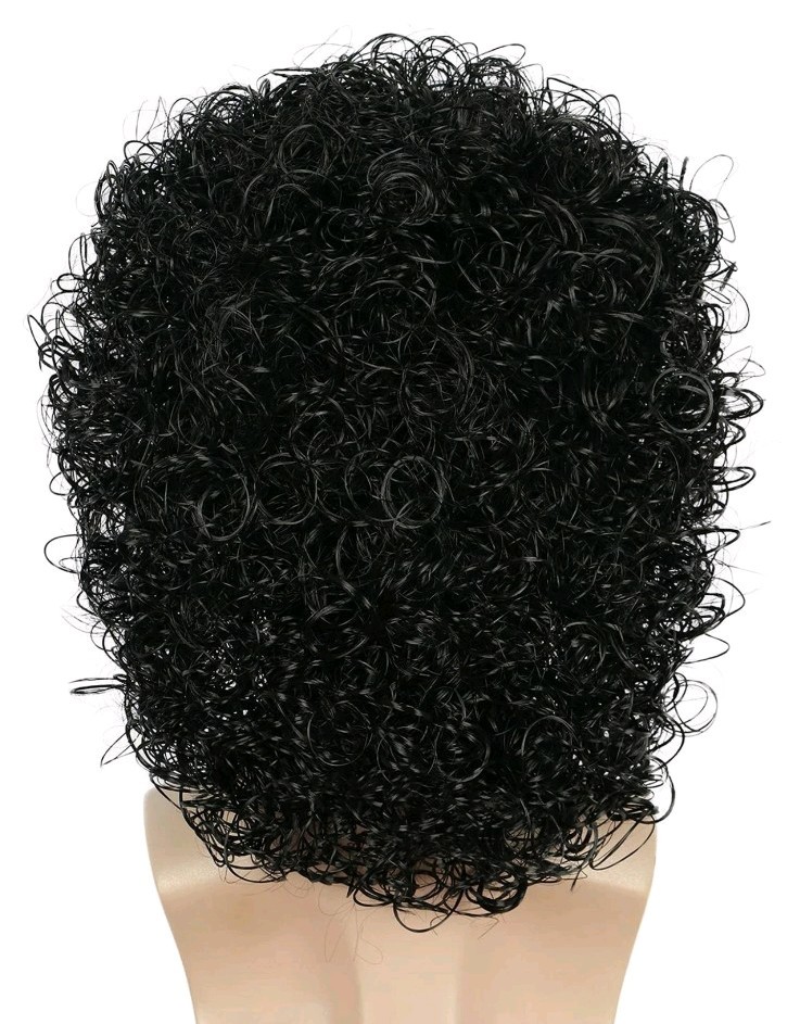 Black Curly Fluffy Jumbo 70s Afro Wig 80s Rocker Disco Party Costume