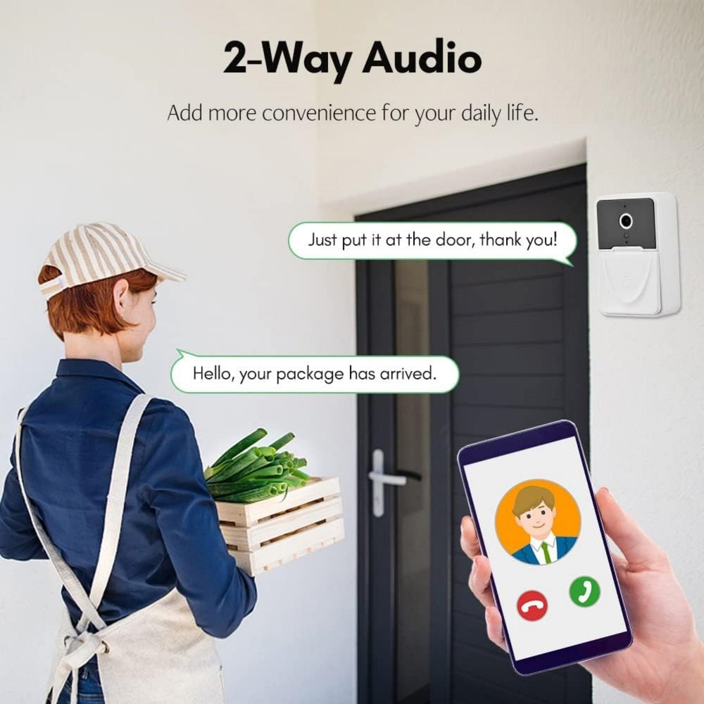 Wireless Security Video Doorbell WiFi Camera Two Way Audio Night Vision Kit