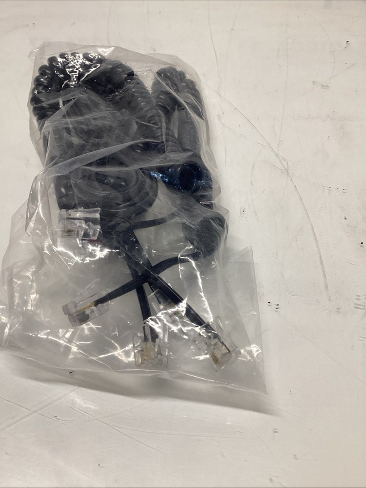 Black Coiled Telephone Handset Cords P-582