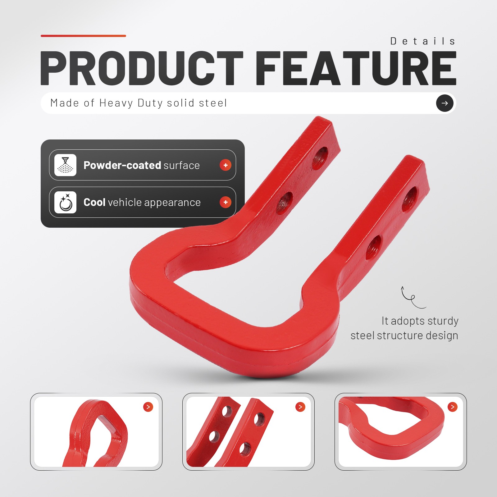 #85137122 Pair Front Recovery Tow Hook For Chevy Colorado 23-26 GMC Canyon 23-26