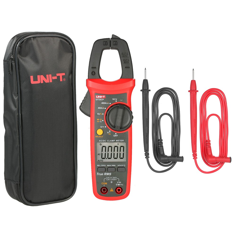 UNI-T UT203 Digital Clamp meter Auto Range DMM 400A Ohm AC DC Volt Amp Data hold