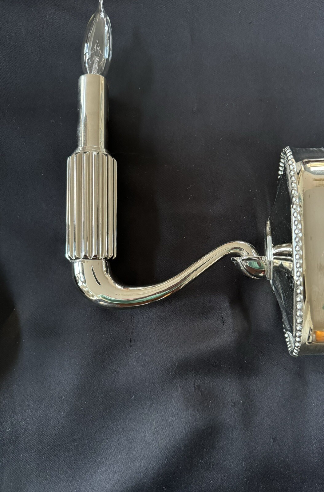 Pair Urban Archaeology Paris Chrome Wall Sconce Sconces Off White Pleated Shade