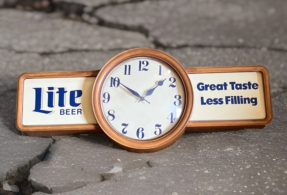 Vintage Miller Light Wall Clock - 29x12 Inches / Untested 🍻