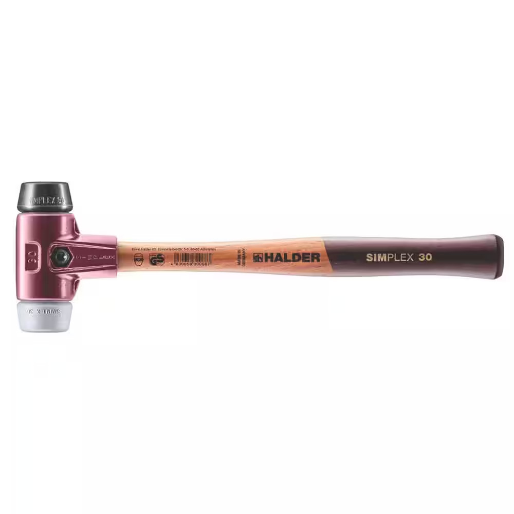 12 Oz. Simplex 30 Mallet with Black Rubber, Grey Rubber Non-Marring Inserts