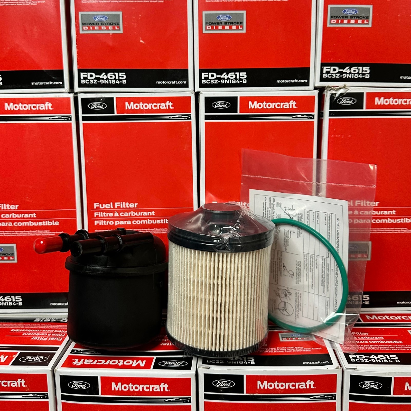 2 Pack Genuine Motorcraft FD4615 Diesel Fuel Filter Ford F-250 Super F-350 6.7L