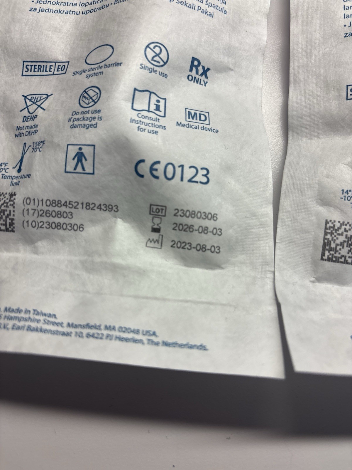 *Lot of 2* McGrath MAC #1 Disposable Laryngoscope Blade 350-082-000 (Exp 8/2026)